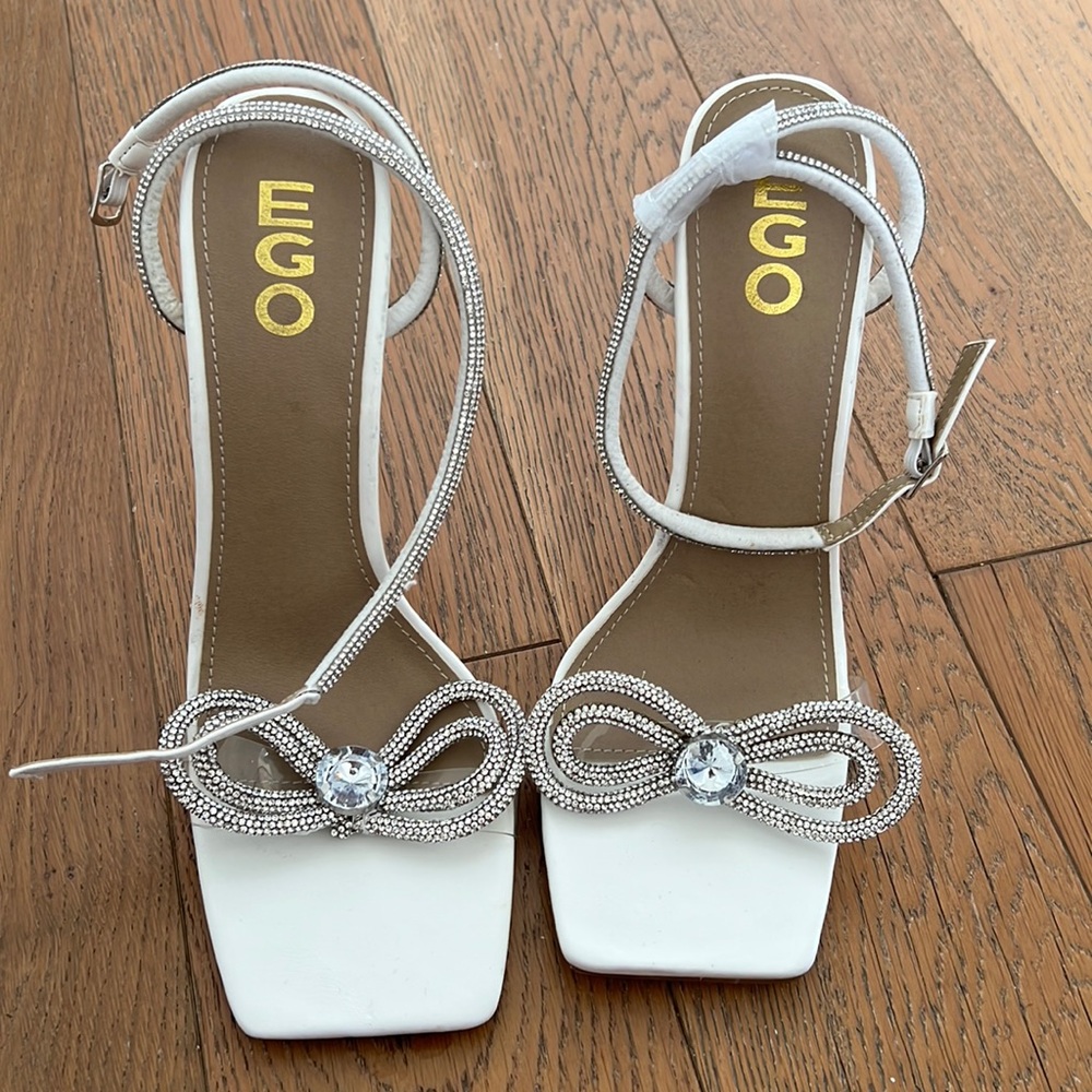 Luxury inspired crystal bow sandal heels